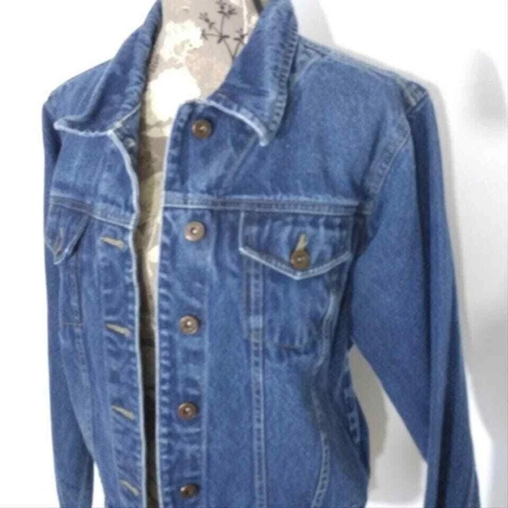 Vintage 725 Originals‎ Jacket Womens M Blue Denim 90s Y2K Grunge Cotton Retro